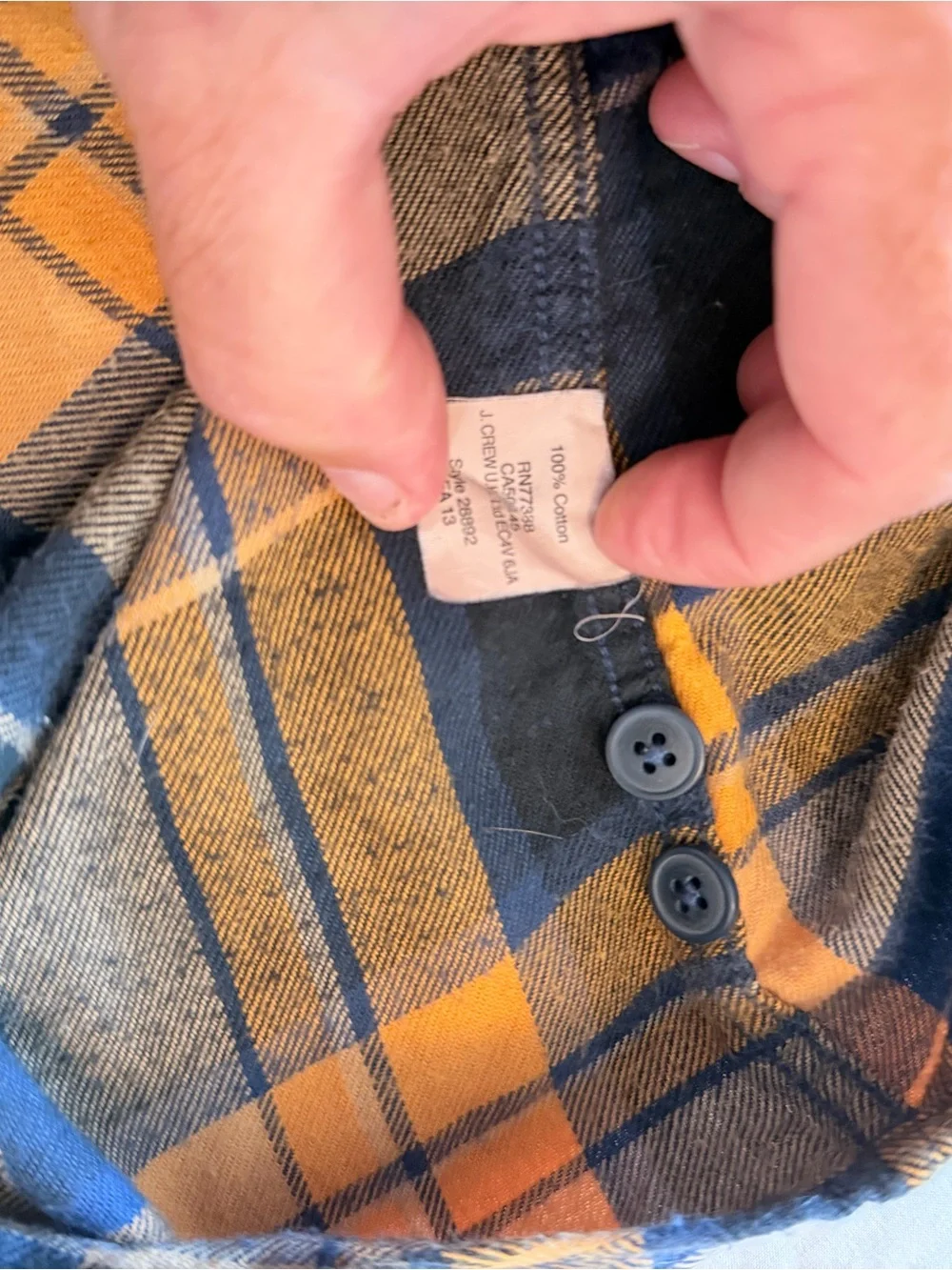 J. Crew Yellow & Navy Plaid Button-Down Shirt